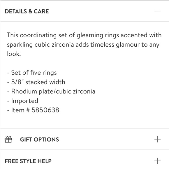 Nadri Set of 5 Stacking Rings, Size 5 - Picture 4 of 5